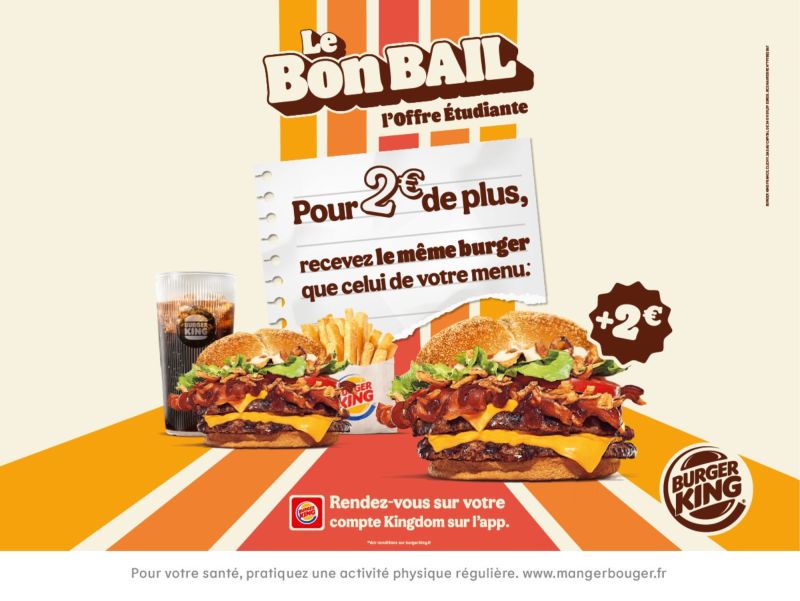 Menu étudiant BURGER KING